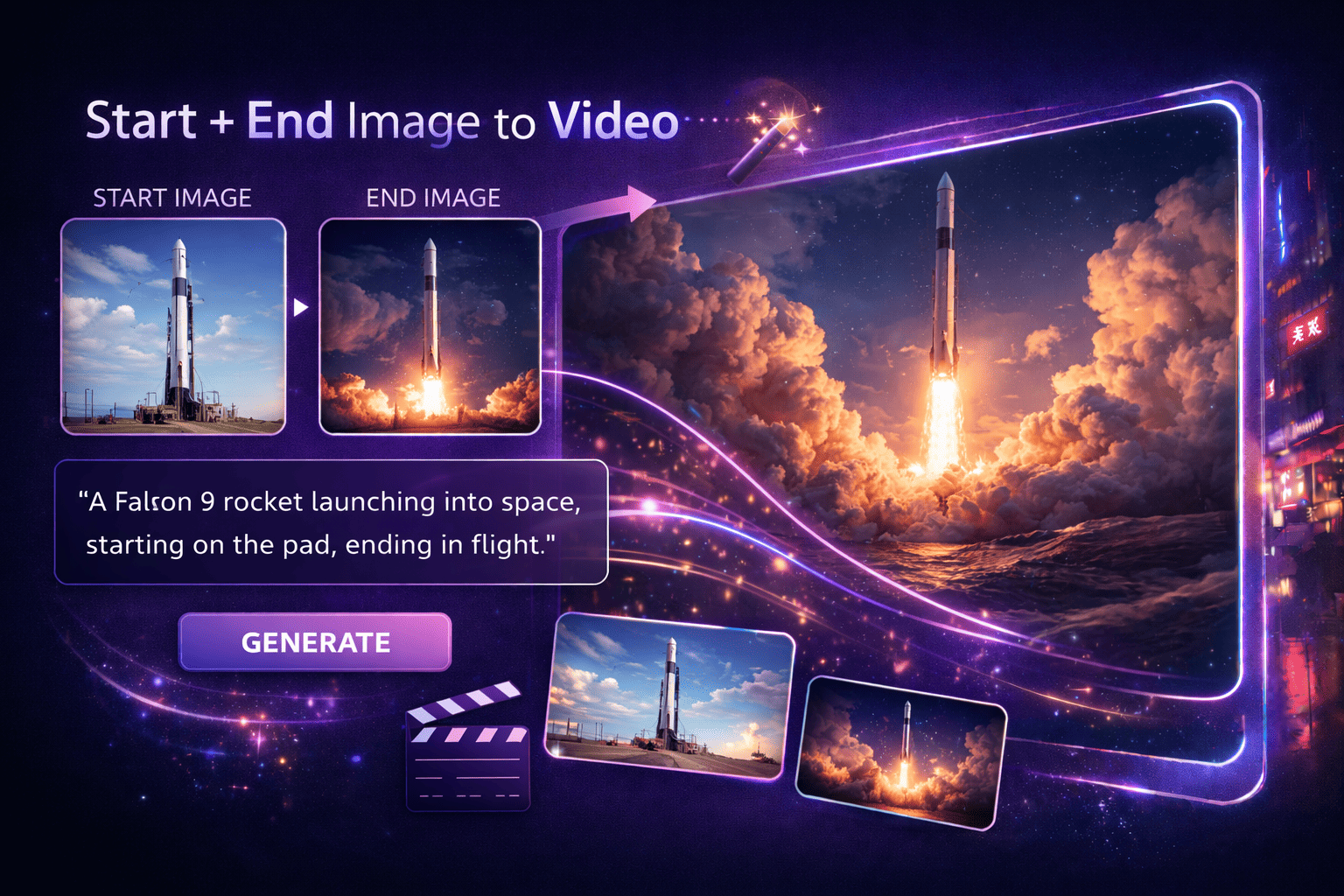 Pixwit.ai start-end image to video transition example